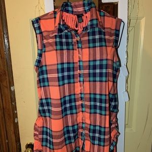Neon plaid vest